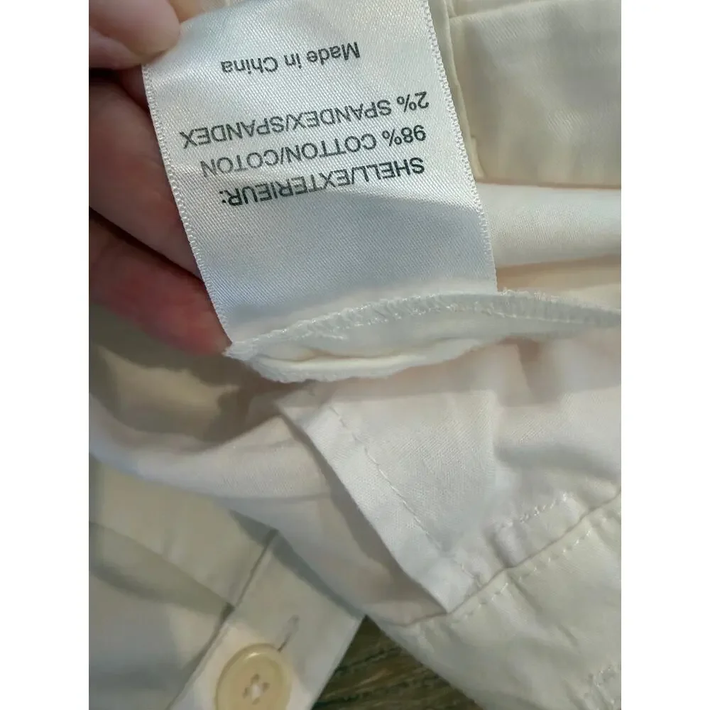Tory Burch Tailored Cropped Cotton Pants Crisp White 8